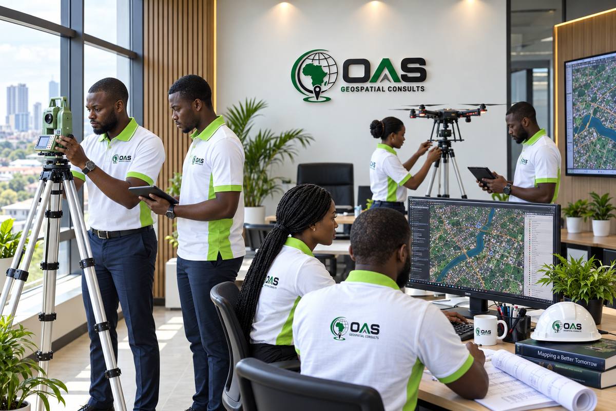 OAS Geospatial Consults field and GIS team at work in the office