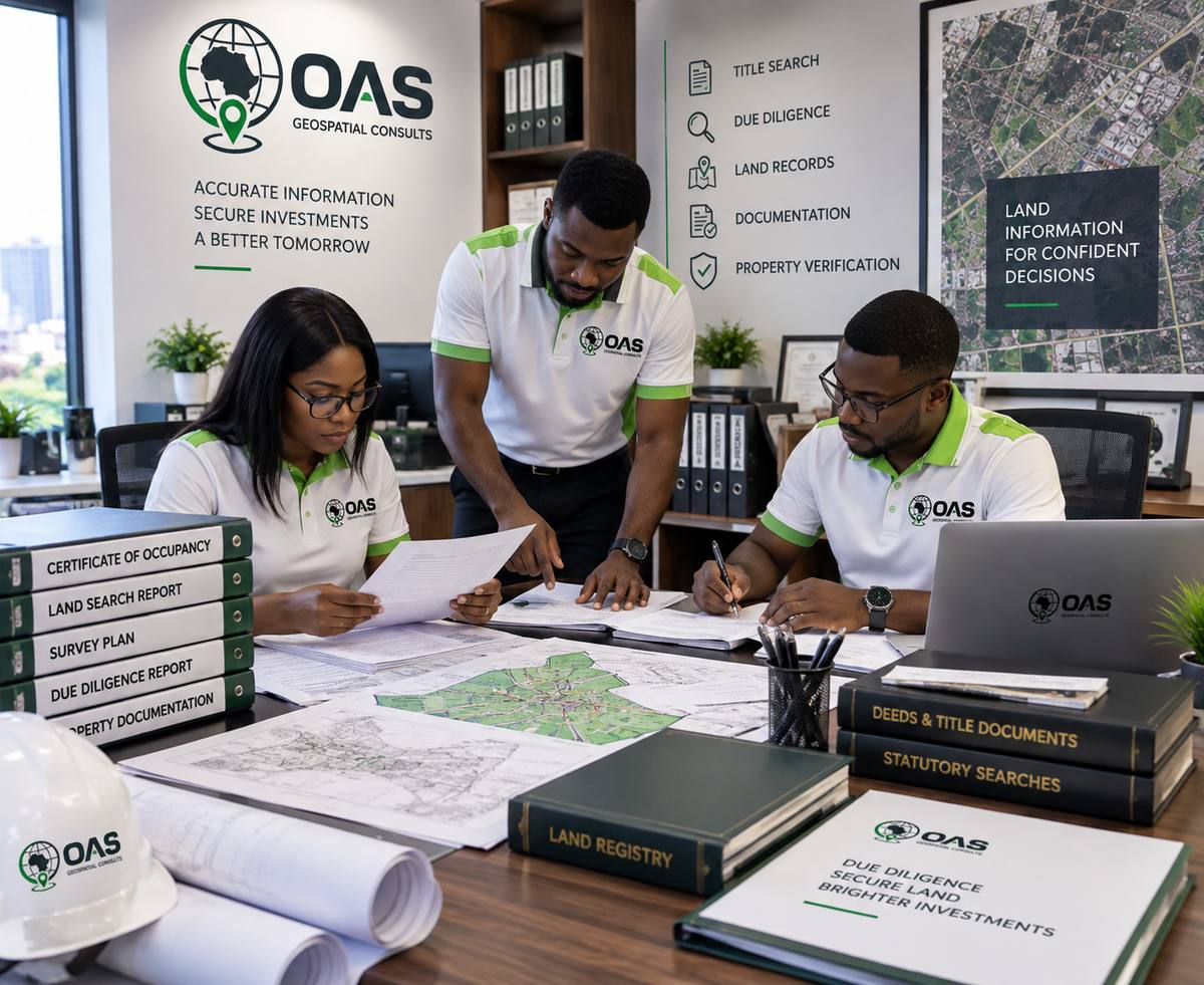 Land search and property documentation review at OAS Geospatial Consults